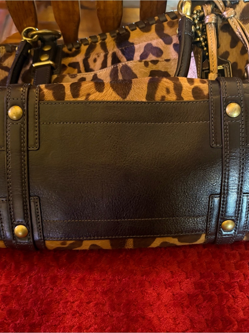 Coach Hamptons Haircalf Carryall 15412 Ocelot Leopard Calf Hair Bag Rare - Picture 12 of 14